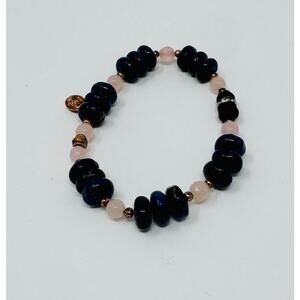 Rose quartz and blue tiger eye bracelet
